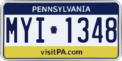 PA license plate MYI1348