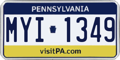 PA license plate MYI1349