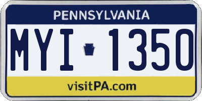 PA license plate MYI1350