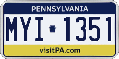 PA license plate MYI1351
