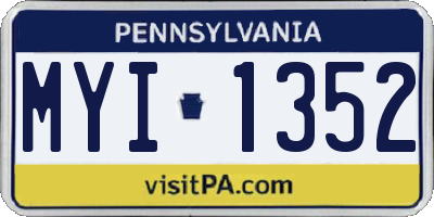 PA license plate MYI1352