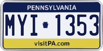 PA license plate MYI1353