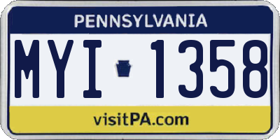 PA license plate MYI1358