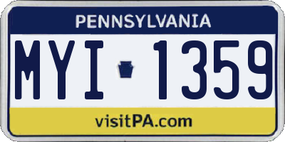 PA license plate MYI1359