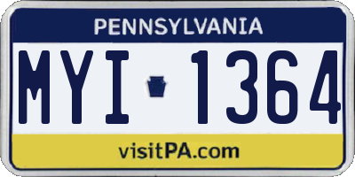 PA license plate MYI1364