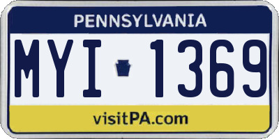 PA license plate MYI1369