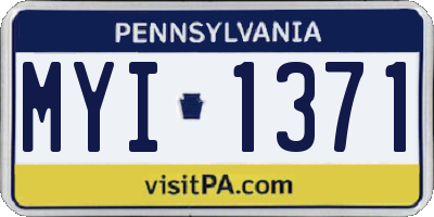 PA license plate MYI1371