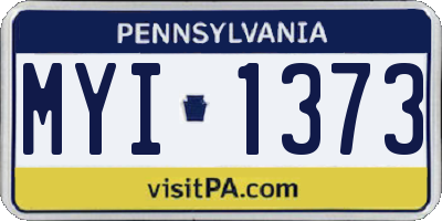 PA license plate MYI1373