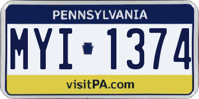PA license plate MYI1374