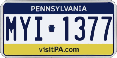 PA license plate MYI1377