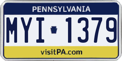 PA license plate MYI1379