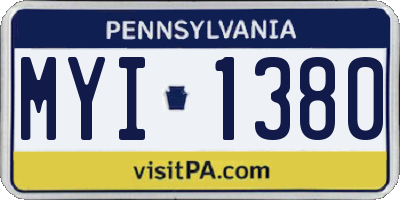 PA license plate MYI1380