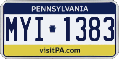 PA license plate MYI1383