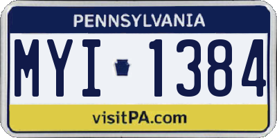 PA license plate MYI1384