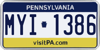 PA license plate MYI1386