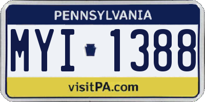 PA license plate MYI1388