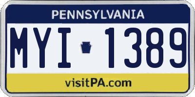 PA license plate MYI1389