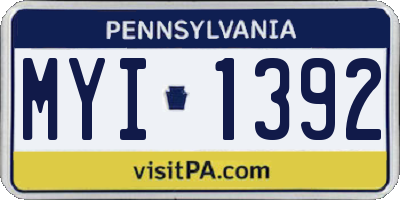PA license plate MYI1392