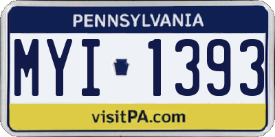 PA license plate MYI1393