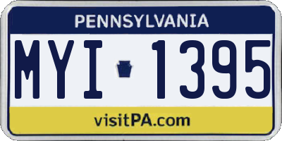 PA license plate MYI1395