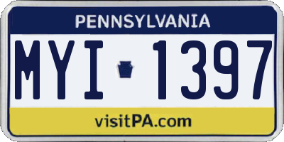 PA license plate MYI1397