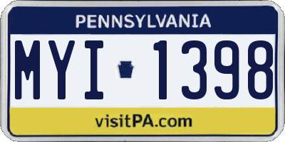 PA license plate MYI1398