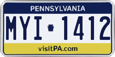 PA license plate MYI1412