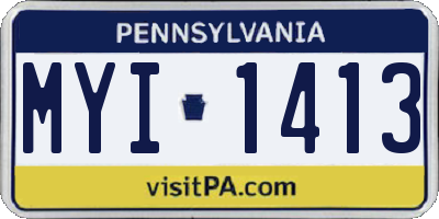 PA license plate MYI1413