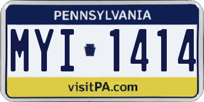 PA license plate MYI1414