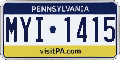 PA license plate MYI1415