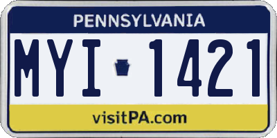 PA license plate MYI1421
