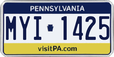 PA license plate MYI1425