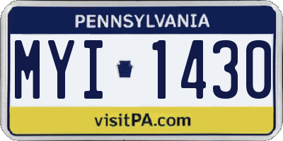 PA license plate MYI1430