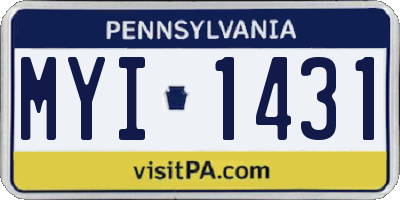 PA license plate MYI1431