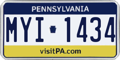 PA license plate MYI1434