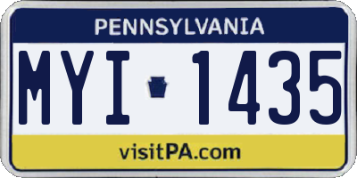 PA license plate MYI1435