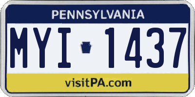 PA license plate MYI1437