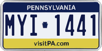 PA license plate MYI1441