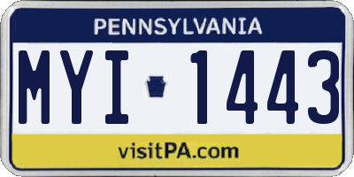 PA license plate MYI1443