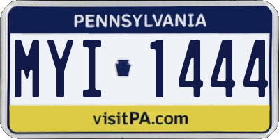 PA license plate MYI1444