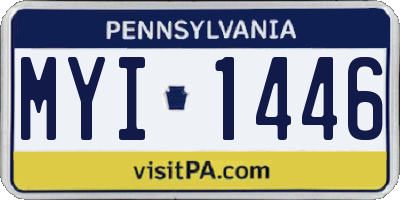 PA license plate MYI1446