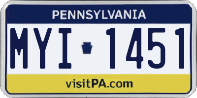 PA license plate MYI1451