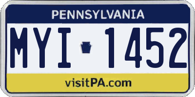 PA license plate MYI1452