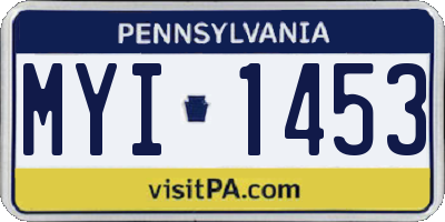 PA license plate MYI1453