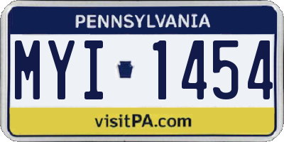 PA license plate MYI1454