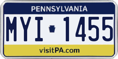 PA license plate MYI1455