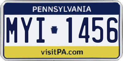 PA license plate MYI1456