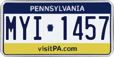 PA license plate MYI1457