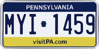 PA license plate MYI1459