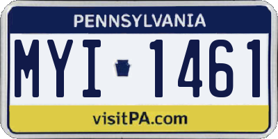 PA license plate MYI1461